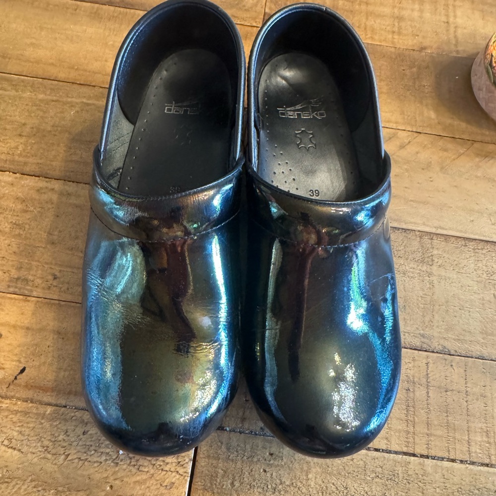 Dansko Black Petrol Clogs